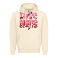Sandshell love more worry less Zipper Hoodie - RanaPortraitStore