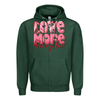 Sports Green love more worry less Zipper Hoodie - RanaPortraitStore