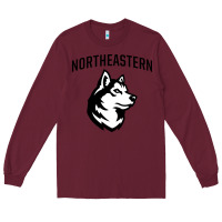 Burgundy northeastern huskies Long Sleeve Tee - linhVisuals