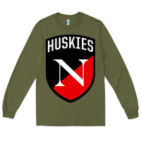 Army Green northeastern huskies Long Sleeve Tee - linhVisuals