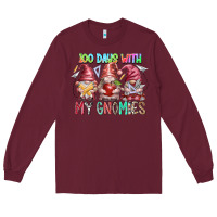 Burgundy 100 days with my gnomies Long Sleeve Tee - RacoonDesign