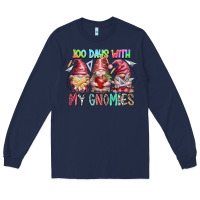 Navy 100 days with my gnomies Long Sleeve Tee - RacoonDesign