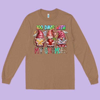 100 Days With My Gnomies Long Sleeve Tee Designed By Racoondesign