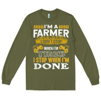 Army Green farmer Long Sleeve Tee - linhVisuals