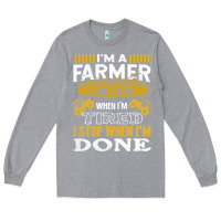 Heather Grey farmer Long Sleeve Tee - linhVisuals