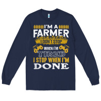 Navy farmer Long Sleeve Tee - linhVisuals