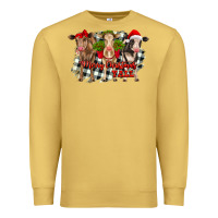 Antique Gold Merry Christmas Y'all Heifers Premium Sweatshirt - RanaPortraitStore