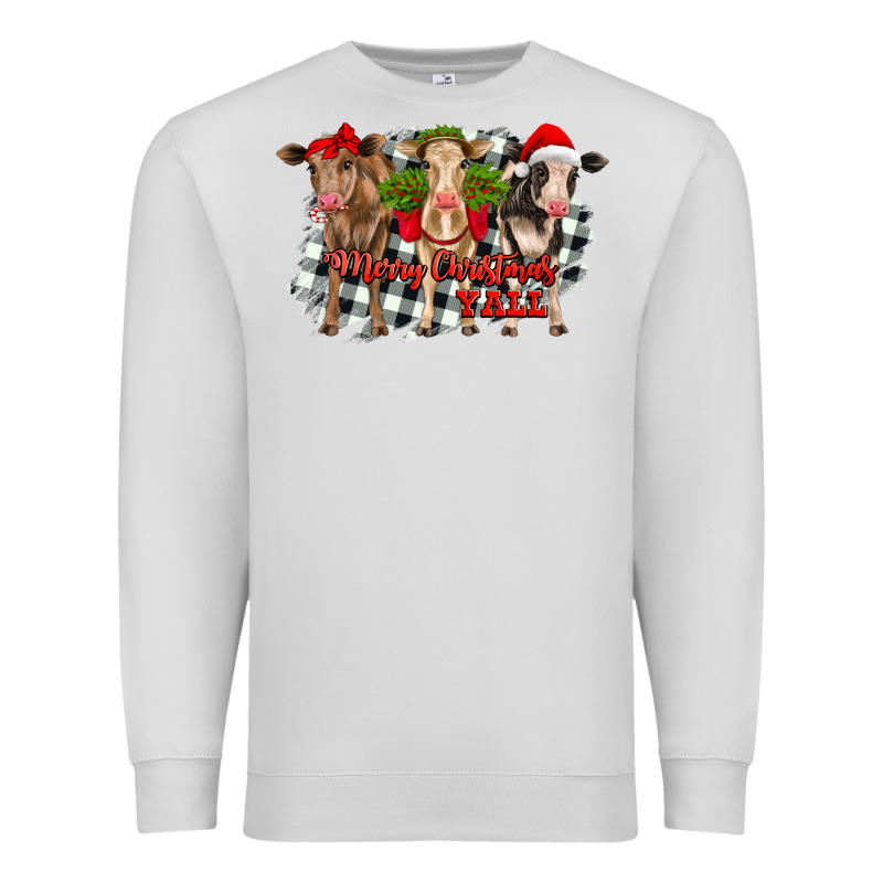 Merry Christmas Y'all Heifers Premium Sweatshirt by RanaPortraitStore | Teevron
