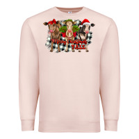 Pale Pink Merry Christmas Y'all Heifers Premium Sweatshirt - RanaPortraitStore