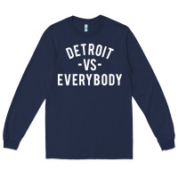 Navy det roit vs everybody Long Sleeve Tee - linhVisuals