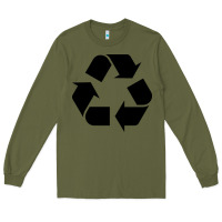 Army Green Recycle Long Sleeve Tee - linhVisuals