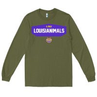Army Green LSU Louisianimals Long Sleeve Tee - linhVisuals