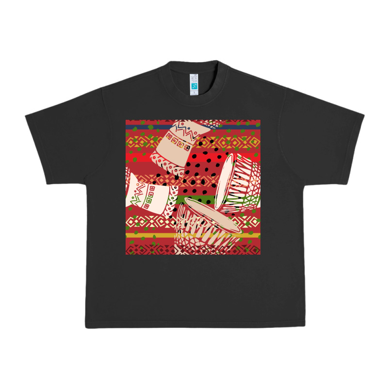African Drum Colorful Seamless Pattern Urban Heavy Tee by BundleAndBundleShop | Teevron