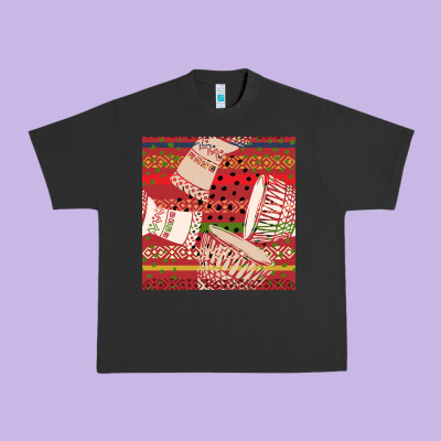 African Drum Colorful Seamless Pattern Urban Heavy Tee Designed By Bundleandbundleshop