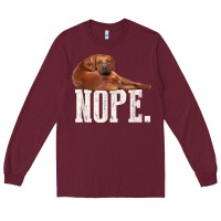 Burgundy nope lazy rhodesian ridgeback t shirt dog lover gift tee Long Sleeve Tee - linhVisuals