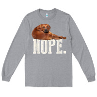 Heather Grey nope lazy rhodesian ridgeback t shirt dog lover gift tee Long Sleeve Tee - linhVisuals