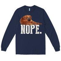 Navy nope lazy rhodesian ridgeback t shirt dog lover gift tee Long Sleeve Tee - linhVisuals