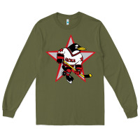 Army Green Red Penguin 1990's Russian Long Sleeve Tee - linhVisuals