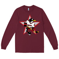 Burgundy Red Penguin 1990's Russian Long Sleeve Tee - linhVisuals
