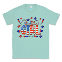 Seafoam all american girl doodle letters Classic Tee - CowCowDesign