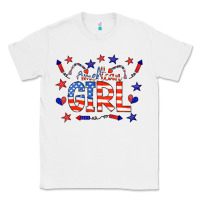 White all american girl doodle letters Classic Tee - CowCowDesign