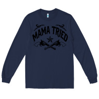 Navy mama tried guns Long Sleeve Tee - linhVisuals
