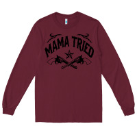 Burgundy mama tried guns Long Sleeve Tee - linhVisuals