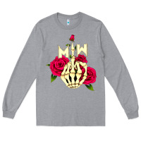 Heather Grey motionless in white Long Sleeve Tee - linhVisuals