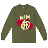 Army Green motionless in white Long Sleeve Tee - linhVisuals