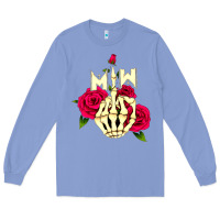 Colony Blue motionless in white Long Sleeve Tee - linhVisuals
