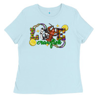 Baby Blue mardi gras love crawfish Ladies Tee - FaDigitalArtStudio