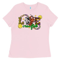 Bubblegum Pink mardi gras love crawfish Ladies Tee - FaDigitalArtStudio