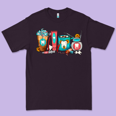 Dentist Coffee Cups Premium Tee Designed By Fadigitalartstudio