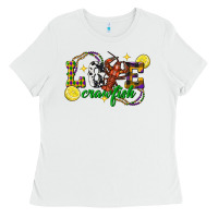 White mardi gras love crawfish Ladies Tee - FaDigitalArtStudio