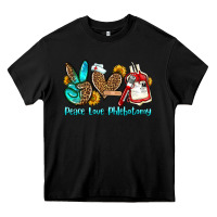 Black peace love phlebotomy Heavy Core Tee - OliviaCreatesArt