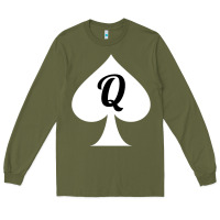 Army Green queen of spades clothes for women   qos tee t shirt Long Sleeve Tee - linhVisuals
