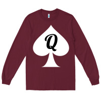 Burgundy queen of spades clothes for women   qos tee t shirt Long Sleeve Tee - linhVisuals