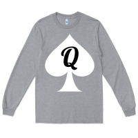 Heather Grey queen of spades clothes for women   qos tee t shirt Long Sleeve Tee - linhVisuals