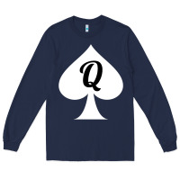 Navy queen of spades clothes for women   qos tee t shirt Long Sleeve Tee - linhVisuals