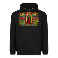 Black lady of guadalupe serape background Heavyweight Hoodie - Jasminsmagicworld