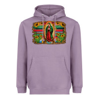 Lavender lady of guadalupe serape background Heavyweight Hoodie - Jasminsmagicworld