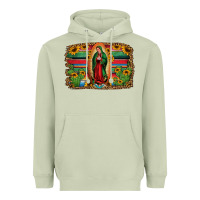 Matcha lady of guadalupe serape background Heavyweight Hoodie - Jasminsmagicworld