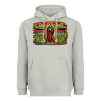Lady Of Guadalupe Serape Background Heavyweight Hoodie | Teevron