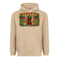 Mushroom lady of guadalupe serape background Heavyweight Hoodie - Jasminsmagicworld