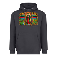 Smoke lady of guadalupe serape background Heavyweight Hoodie - Jasminsmagicworld