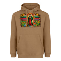 Toasted Coconut lady of guadalupe serape background Heavyweight Hoodie - Jasminsmagicworld