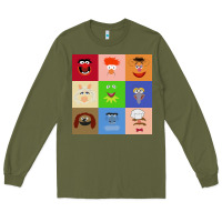 Army Green Muppets and Friends Long Sleeve Tee - linhVisuals