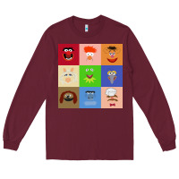 Burgundy Muppets and Friends Long Sleeve Tee - linhVisuals