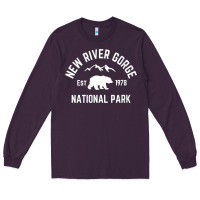 Plum womens new river gorge national park bear west virginia nature v neck Long Sleeve Tee - linhVisuals