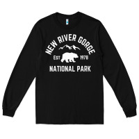 Black womens new river gorge national park bear west virginia nature v neck Long Sleeve Tee - linhVisuals